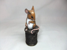 Michael Simpson Figure Figurine Mouse On Cotton Reel Richard Cooper Studio