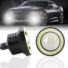 2x Car LED Angel Eyes Halo Ring Fog Lights Universal 64/76/89mm Round Spot COB 