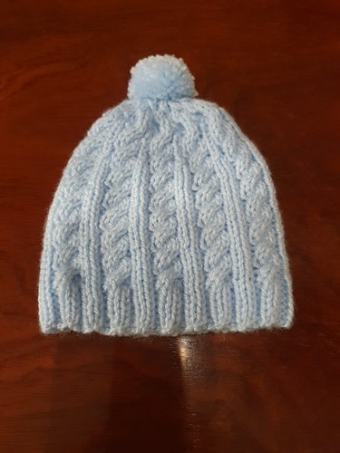 Knitted bobble hat newborn - bobble,