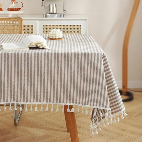 Tablecloths striped tassel - striped,