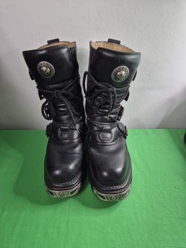 New rock reactor black leather - black,