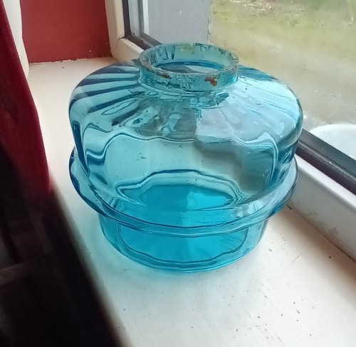 Victorian blueglass drop - blueglass,