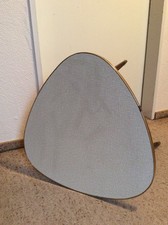 Vintage 1950s Large Kidney Table 60cm 3 Leg Yellow Patterned