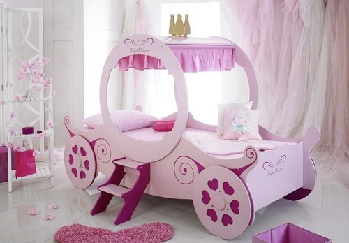 Princess carriage bed pink - princess,