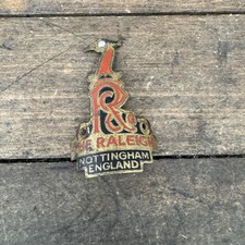 Vintage Raleigh Bicycle Head Badge Emblem Nottingham England Heron Metal 60s 70s