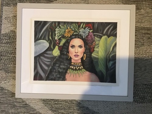 Pastel framed painting - framed,