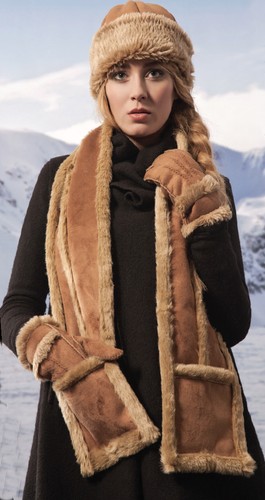 Sheepskin fur scarf faux - scarf,
