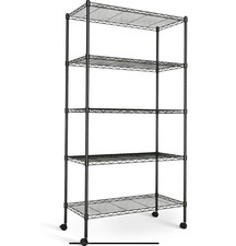 Simple Deluxe 5-Shelf Heavy Duty Storage Shelving Unit, With Height Adjustable S