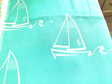 Premier Outdoor Sailboat Print Fabric Upholstery Teal 3 Yard Lot