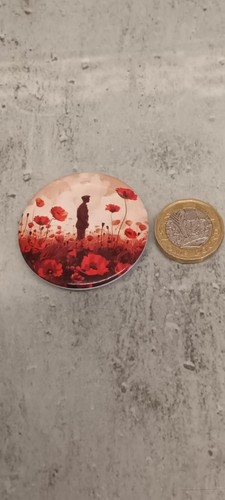 Red poppy memorial day badge - day,