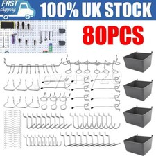 80Pcs Pegboard Hooks Assorted