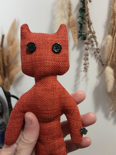 Red devil horned voodoo - red, doll