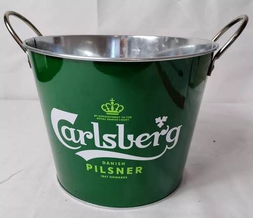 Carlesberg metal ice bucket - metal,