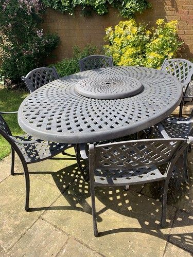 Aluminium garden dining set - aluminium,