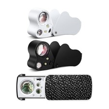 3 Pack Jewelers Loupe, 30X 60X 90X Illuminated Jewelers Eye Magnifier with8162