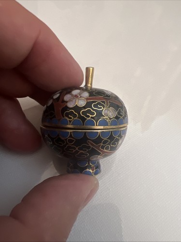 Vintage enamel and brass small - and,