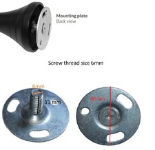 Replacement Metal Screw Base Bracket Curtain Pole Fixing Plate Wall Mounted 40mm