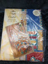  NIGHT COMFORT ATTRACTIVE AZTEC DESIGN VINTAGE NEW CURTAINS 66 X 54 U2S3 