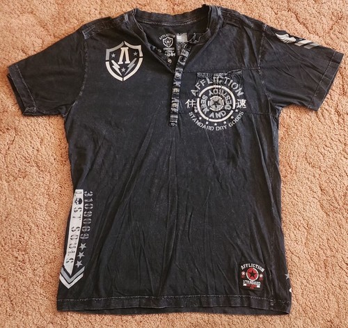 Mens afflication henley - afflication, short