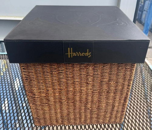 Harrods wicker hamper with - wicker,