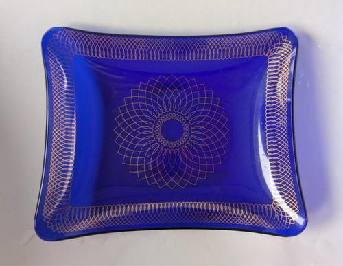 Cobalt blue glass dish plate