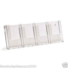 Leaflet Holder Wall Mounted 4 Pocket 1/3rd A4. DL Size Portrait. Not for A4.