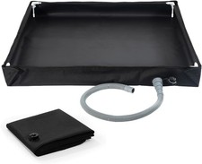 Portable Shower Pan Foldable RV Camping Shower Base Black Outdoor & Indoor