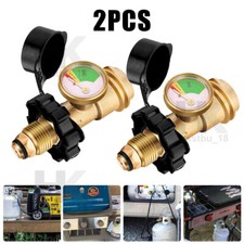 2Pcs High Low Gas Pressure Gauge Level Indicator POL to QCC1 Propane LPG Bottle
