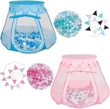 Relsy Kid's Pop Up Ball Pit Tent Includes 200 Balls, LEDs, Bunting