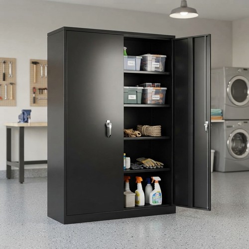 Stylish black steel storage - black,