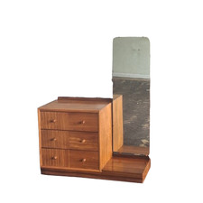 Vintage Retro 1960s low Dressing Table MidCentury Mirror 3 Drawers Teak