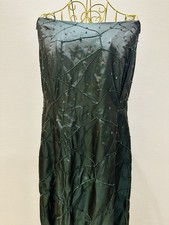 Luis Civit Barcelona Dark Green Beaded Evening Gown & Shawl Set (UK 18)
