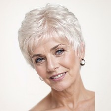 Wig Short Human Wig White