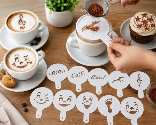Coffee art stencils - 10,