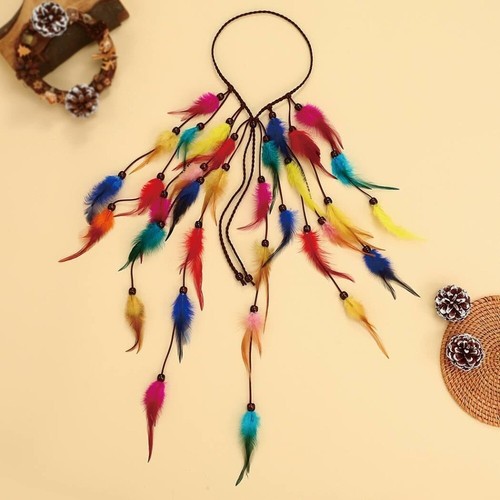 Boho feather headband - boho, hippie