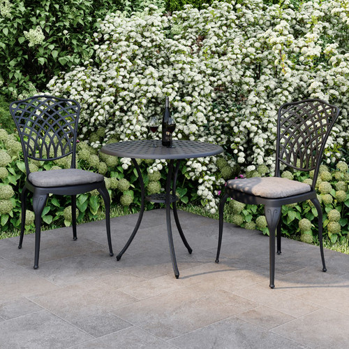 Cast aluminium bistro table - aluminium,