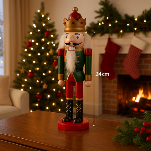 Wooden green nutcracker - green,