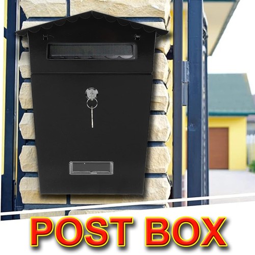 Black large letter box - black, post