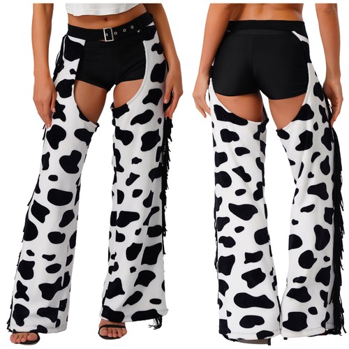 Womens cowboy chaps cow print - cow,