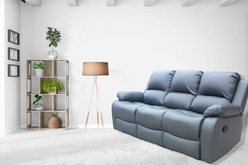 Grey three seater sofa - three,