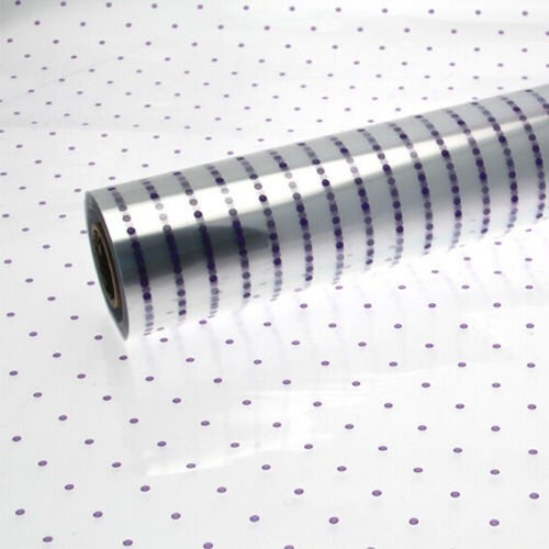 Purple dot clear cellophane - clear,