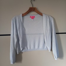 Monsoon Silver Glitter Bolero/shrug Size 10