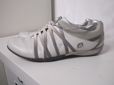 Clarks Wave White Leather Lace Up Toning Fitness Trainer Walking Shoes UK 6