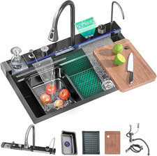 Led inset kitchen sink set - led,