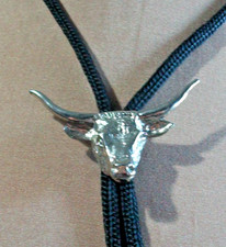 western bolo tie silver tone