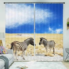 Zebra Gray Grassland 3D