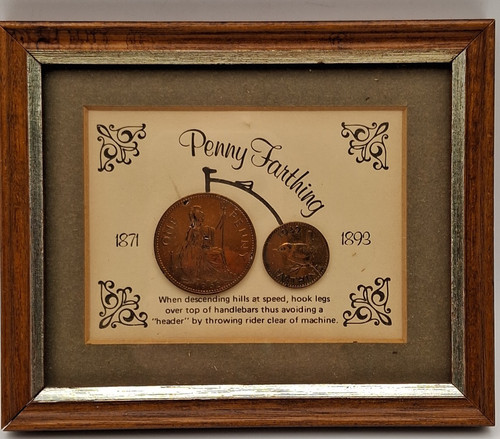 Vintage framed penny - framed, farthing