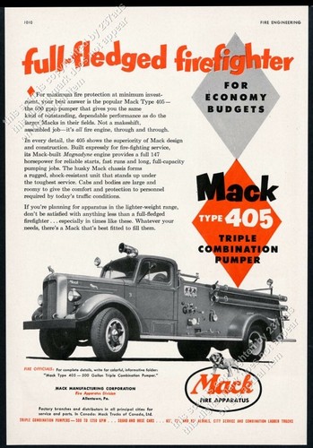 1952 mack fire engine truck - 1952,