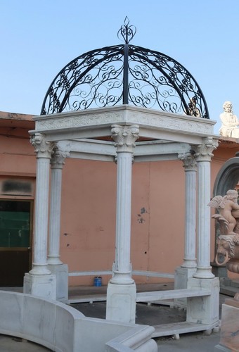 Marble gazebo with - marble, wrought
