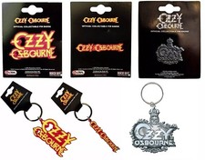 OZZY OSBOURNE - OFFICIAL CREST LOGO METAL PIN BADGE / KEYRING KEYCHAIN